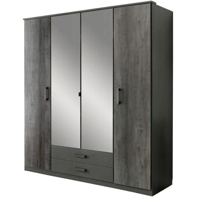 Wimex Duisburg Kleiderschrank - Stahloptik, 4-türig, 180cm breit Wimex Duisburg Kleiderschrank - Stahloptik, 4-türig, 180cm breit