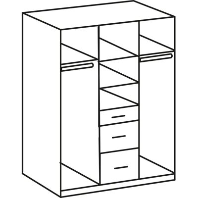 WIMEX Joker Kleiderschrank - 3-Tür, Spiegel, Weiß / Graphit WIMEX Joker Kleiderschrank - 3-Tür, Spiegel, Weiß / Graphit