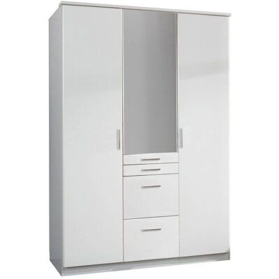 Calicosy Kleiderschrank - 3 Türen mit Spiegel und Schubladen - 135x199x58cm Calicosy Kleiderschrank - 3 Türen mit Spiegel und Schubladen - 135x199x58cm