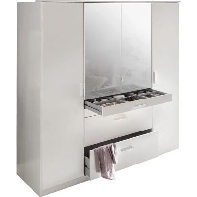 Calicosy Weiß 4-Türiger Kleiderschrank - 180x58x199 cm Calicosy Weiß 4-Türiger Kleiderschrank - 180x58x199 cm