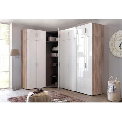 WIMEX Malta Kleiderschrank - Hochglanz Weiß - 50x185x54 cm WIMEX Malta Kleiderschrank - Hochglanz Weiß - 50x185x54 cm