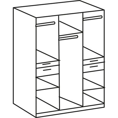 Wimex Koblenz Kleiderschrank - 3 Ablagen, Spiegel, Accessoire-Schublade Wimex Koblenz Kleiderschrank - 3 Ablagen, Spiegel, Accessoire-Schublade