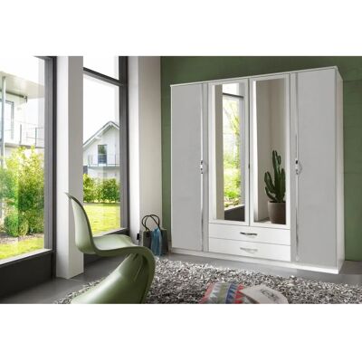 Wimex Duo Weiß Kleiderschrank - 4 Türen, 2 Kleiderstangen, 4 Regale - Made in Germany Wimex Duo Weiß Kleiderschrank - 4 Türen, 2 Kleiderstangen, 4 Regale - Made in Germany