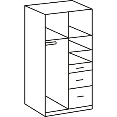 WIMEX Joker Kleiderschrank - Grau (weiß, betonfarben) - 90x59x199 cm WIMEX Joker Kleiderschrank - Grau (weiß, betonfarben) - 90x59x199 cm