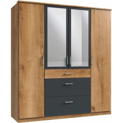 WIMEX Click Grau Kleiderschrank - 4-türig mit Spiegel WIMEX Click Grau Kleiderschrank - 4-türig mit Spiegel