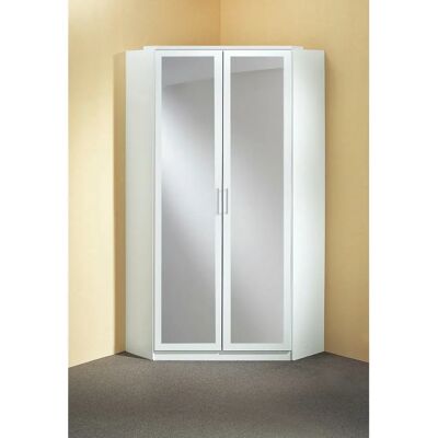 WIMEX Click Weiß Eckkleiderschrank mit 2 Spiegeltüren WIMEX Click Weiß Eckkleiderschrank mit 2 Spiegeltüren