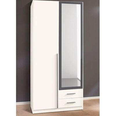 WIMEX Skate Kleiderschrank - Elegant Weiß/Graphit, 2 Türen WIMEX Skate Kleiderschrank - Elegant Weiß/Graphit, 2 Türen