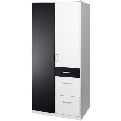WIMEX Click Kleiderschrank - Weiß/Graphit, 2-türig, 90x58x199cm WIMEX Click Kleiderschrank - Weiß/Graphit, 2-türig, 90x58x199cm