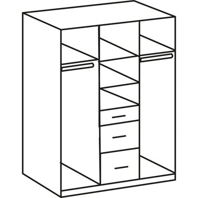 WIMEX Click Kleiderschrank - 3-türig - Weiß/Graphit WIMEX Click Kleiderschrank - 3-türig - Weiß/Graphit