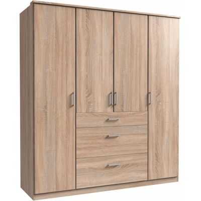 WIMEX Click Kleiderschrank - 4-türig, Struktur Eiche - Kleiderschrank WIMEX Click Kleiderschrank - 4-türig, Struktur Eiche - Kleiderschrank