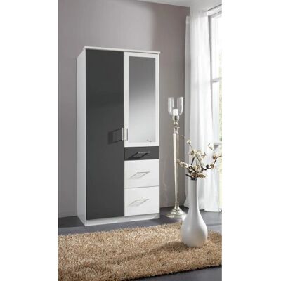 Wimex Click Kleiderschrank - Weiß/Graphit, 2-türig, 3 Einlegeböden Wimex Click Kleiderschrank - Weiß/Graphit, 2-türig, 3 Einlegeböden