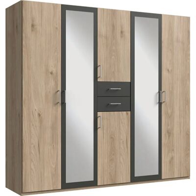 WIMEX Diver Kleiderschrank - Spiegel, Regale & Schubladen - 225cm WIMEX Diver Kleiderschrank - Spiegel, Regale & Schubladen - 225cm