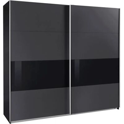 WIMEX Bramfeld Kleiderschrank - Graphit Schwarzglas - 225x208x64cm WIMEX Bramfeld Kleiderschrank - Graphit Schwarzglas - 225x208x64cm