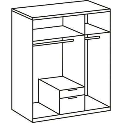 WIMEX New York Kleiderschrank - Modern, Weiß, Spiegeltüren WIMEX New York Kleiderschrank - Modern, Weiß, Spiegeltüren