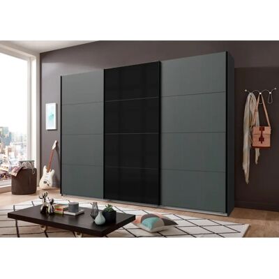 WIMEX Ernesto Kleiderschrank - 3 Türen, verstellbare Regale, schwarze Griffe WIMEX Ernesto Kleiderschrank - 3 Türen, verstellbare Regale, schwarze Griffe