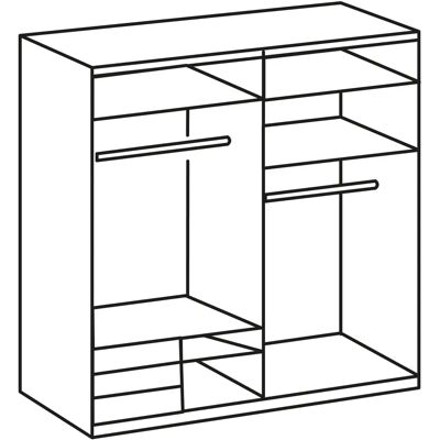 Wimex Level Schwebetürenschrank - Verstellbare Einlegeböden, Metallführungsschienen, Pflegeleichte Oberflächen Wimex Level Schwebetürenschrank - Verstellbare Einlegeböden, Metallführungsschienen, Pflegeleichte Oberflächen