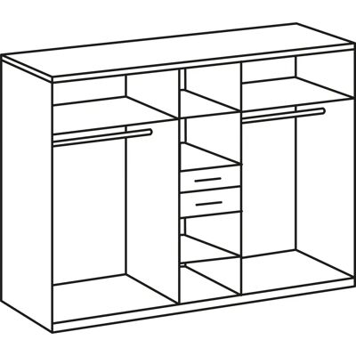 WIMEX Diver Kleiderschrank mit Spiegel, 225cm - Kleiderschrank WIMEX Diver Kleiderschrank mit Spiegel, 225cm - Kleiderschrank
