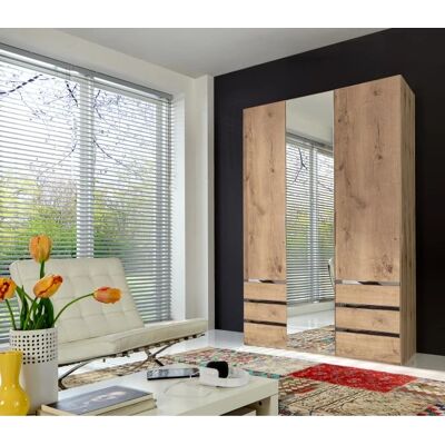 WIMEX Level by fresh to go - Kleiderschrank - Braun - 3-türig, Spiegel, 150x58x216 cm WIMEX Level by fresh to go - Kleiderschrank - Braun - 3-türig, Spiegel, 150x58x216 cm