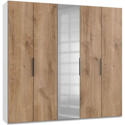 WIMEX Weiß/Plankeneiche 5-türiger Kleiderschrank - Kleiderschrank WIMEX Weiß/Plankeneiche 5-türiger Kleiderschrank - Kleiderschrank