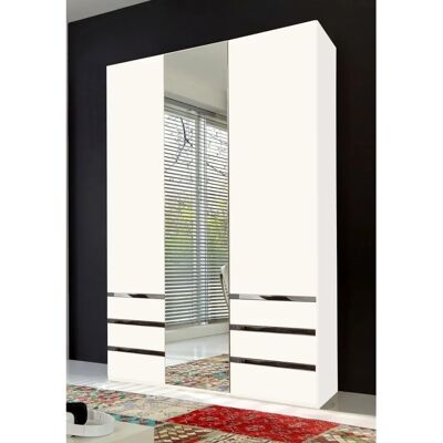 WIMEX Moderner Kleiderschrank mit Spiegel - 3 Türen, 6 Schubladen WIMEX Moderner Kleiderschrank mit Spiegel - 3 Türen, 6 Schubladen