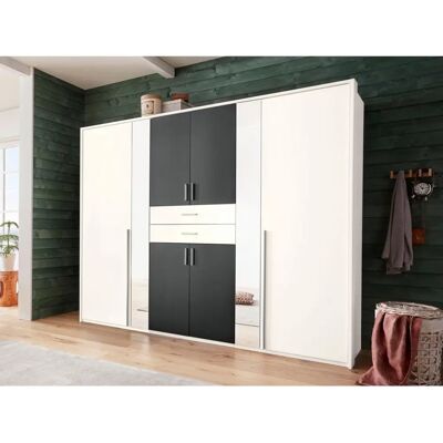 WIMEX Vanea Kleiderschrank - Weiß/Graphit - 8 Türen WIMEX Vanea Kleiderschrank - Weiß/Graphit - 8 Türen
