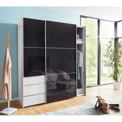 FRESH TO GO Level Kleiderschrank - Modernes Design, Glastüren, Weiß FRESH TO GO Level Kleiderschrank - Modernes Design, Glastüren, Weiß