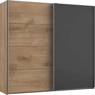 WIMEX Valencia Schrank - Grau mit Glastüren - 225cm WIMEX Valencia Schrank - Grau mit Glastüren - 225cm