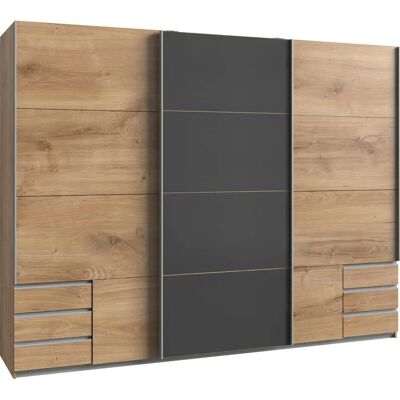 WIMEX Valencia Kleiderschrank - grau (plankeneiche nachbildung, glas grau) - Kleiderschrank WIMEX Valencia Kleiderschrank - grau (plankeneiche nachbildung, glas grau) - Kleiderschrank