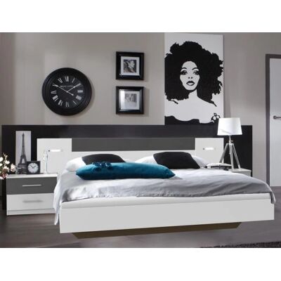 WIMEX - ANGIE - 160x200 cm - Blanc Graphite - Lit futon - Publicité WIMEX - ANGIE - 160x200 cm - Blanc Graphite - Lit futon - Publicité