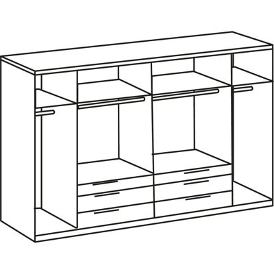 Wimex Detroit Beiger Kleiderschrank - 6-türiger Schrank Wimex Detroit Beiger Kleiderschrank - 6-türiger Schrank