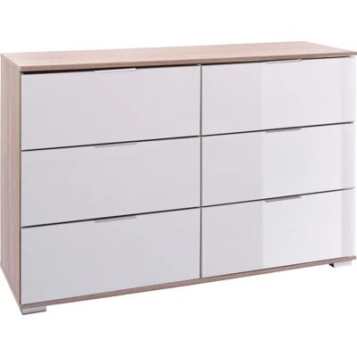 WIMEX Easy Braun Sideboard mit 6 Schubladen - Modernes Stauraum-Möbel WIMEX Easy Braun Sideboard mit 6 Schubladen - Modernes Stauraum-Möbel