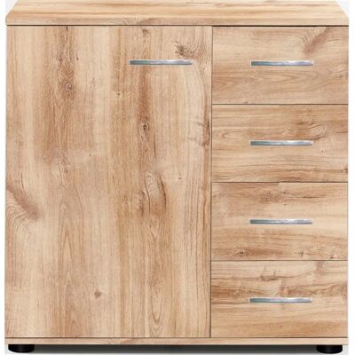 WIMEX Anna Sideboard - Natur Eiche, Chrom-Details WIMEX Anna Sideboard - Natur Eiche, Chrom-Details