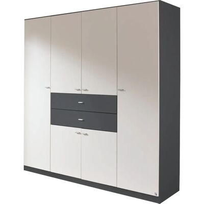 Rauch Landsberg Kleiderschrank - 6-türig, 2-Schubladen - Grau Rauch Landsberg Kleiderschrank - 6-türig, 2-Schubladen - Grau