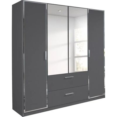 RAUCH Marl Schrank - 4-türig, Chromgriffe, Verstellbare Regale RAUCH Marl Schrank - 4-türig, Chromgriffe, Verstellbare Regale