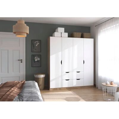 RAUCH Freising Kleiderschrank - Geräumig, Weiß, Griffmulden, 181x54x197 cm RAUCH Freising Kleiderschrank - Geräumig, Weiß, Griffmulden, 181x54x197 cm