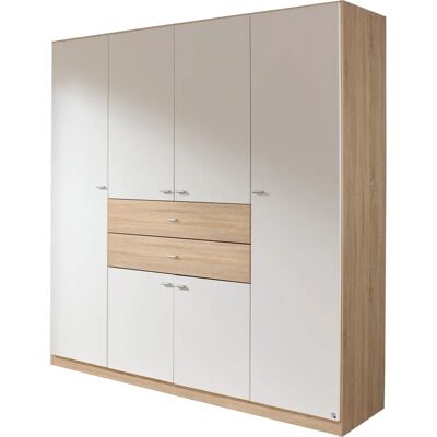 Rauch Landsberg Kleiderschrank - Weiß (Eiche Sonoma) mit 6 Türen Rauch Landsberg Kleiderschrank - Weiß (Eiche Sonoma) mit 6 Türen