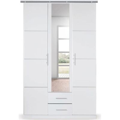 Rauch Micro Kleiderschrank - 3 Türen, Verstellbare Regale, Weiß Rauch Micro Kleiderschrank - 3 Türen, Verstellbare Regale, Weiß