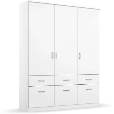 Rauch Bremen Kleiderschrank - 3-türig, Weiß, Kompakter Stauraum Rauch Bremen Kleiderschrank - 3-türig, Weiß, Kompakter Stauraum