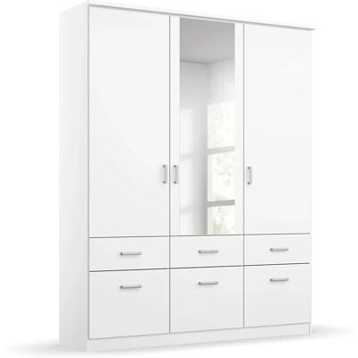 Kleiderschrank Bremen - 3 Türen, Spiegel, 136 cm breit Kleiderschrank Bremen - 3 Türen, Spiegel, 136 cm breit