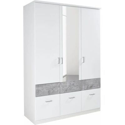 Rauch Bremen Kleiderschrank - 3-türig, mit Spiegel, Weiß Rauch Bremen Kleiderschrank - 3-türig, mit Spiegel, Weiß