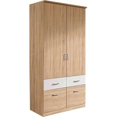 Kleiderschrank Bremen - Beige, 2 Türen, 2 Schubladen - Kleiderschrank Kleiderschrank Bremen - Beige, 2 Türen, 2 Schubladen - Kleiderschrank