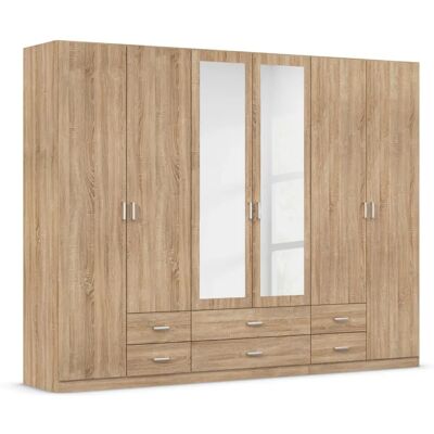 Rauch Gamma Kleiderschrank mit Spiegel - Modern Eiche Sonoma Rauch Gamma Kleiderschrank mit Spiegel - Modern Eiche Sonoma
