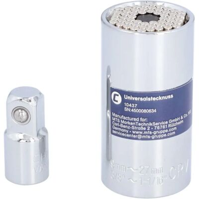 CARTREND 10437 - Busella universale - Cromo Vanadio - Noce - 12,7mm - 9-27mm CARTREND 10437 - Busella universale - Cromo Vanadio - Noce - 12,7mm - 9-27mm