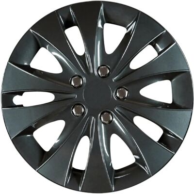 Cartrend Storm Cache de roue noire 15 pouces - Ensemble de 4 Cartrend Storm Cache de roue noire 15 pouces - Ensemble de 4