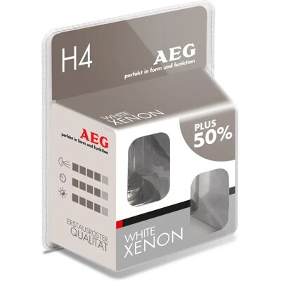 AEG Automotive Biały Xenon H4 Zestaw 2 sztuk AEG Automotive Biały Xenon H4 Zestaw 2 sztuk