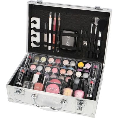 Zmile Cosmetics Makeup Box French Manicure Vegan - Sminkeeske, 32 Øyenskygger, Leppestift & Neglelakk Zmile Cosmetics Makeup Box French Manicure Vegan - Sminkeeske, 32 Øyenskygger, Leppestift & Neglelakk