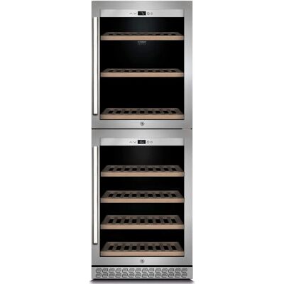 CASO WineChef Pro 126-2D Refrigerador de vinho - 126 garrafas, Prata/Preto CASO WineChef Pro 126-2D Refrigerador de vinho - 126 garrafas, Prata/Preto