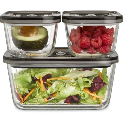 CASO VacuBoxx Eco-Set Vakuum Glasbehälter - Lebensmittelaufbewahrung CASO VacuBoxx Eco-Set Vakuum Glasbehälter - Lebensmittelaufbewahrung