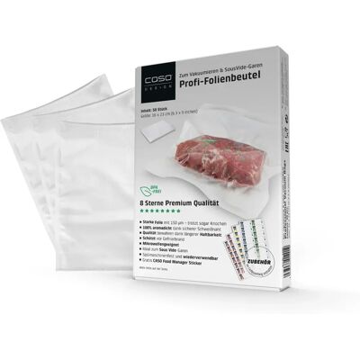 Saco de Cozinha CASO 1201 - Seguro para micro-ondas, 16x23cm - Vácuo e Sous Vide Saco de Cozinha CASO 1201 - Seguro para micro-ondas, 16x23cm - Vácuo e Sous Vide
