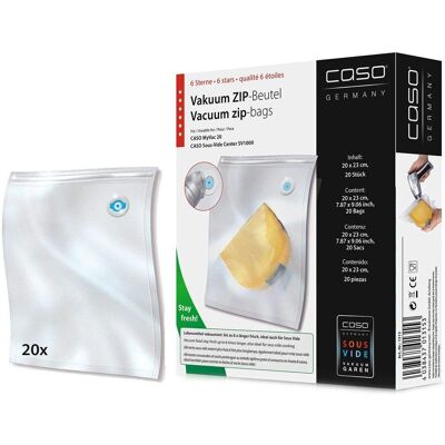 Sacos de vácuo CASO ZIP - 20 unidades Sacos de vácuo CASO ZIP - 20 unidades